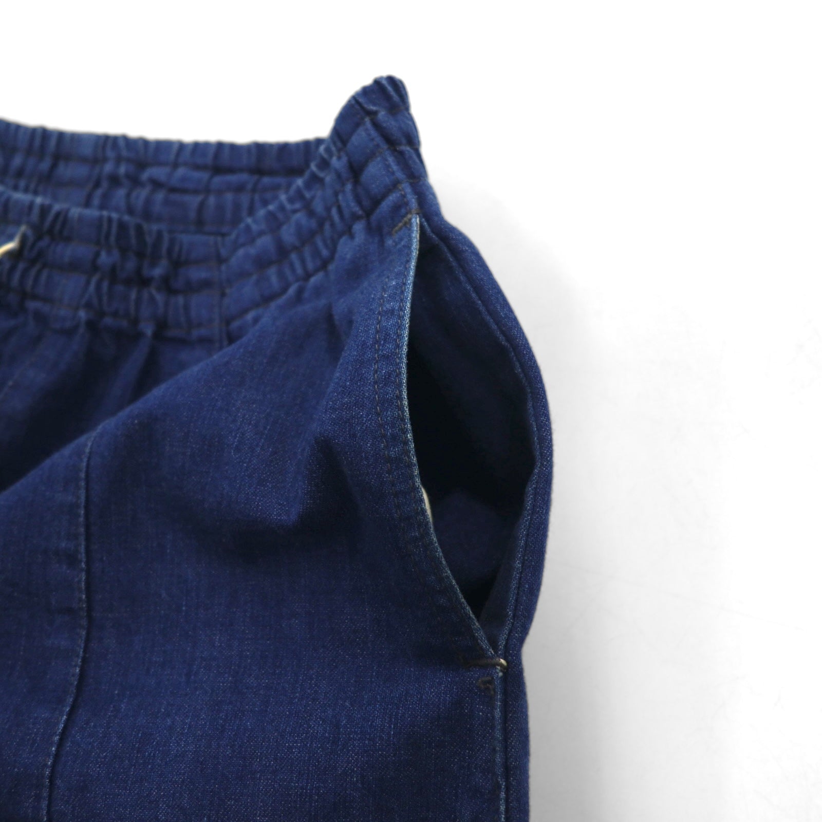 Needles Pantaloni H.D. in lino e denim - S, indigo blu, lino, cotone, made in Japan