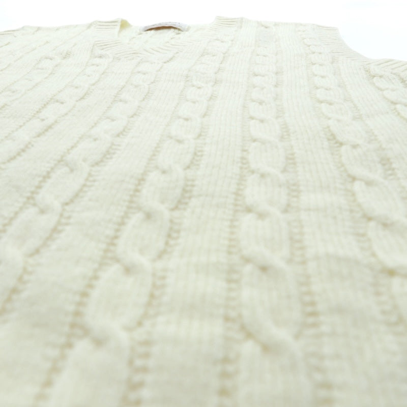 90s USA Vintage Fisherman Knit Vest JANTZEN アランニット ベスト XL ホワイト フィッシャーマン ケーブル編み 90年代 USA製