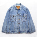 Wrangler Giacca di jeans anni '90 Gilet in denim XL lavaggio chiaro indaco blu cotone
