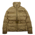 RALPH LAUREN ダウンジャケット S ベージュ ポリエステル ロゴ ベルト バックル ダブルジップ