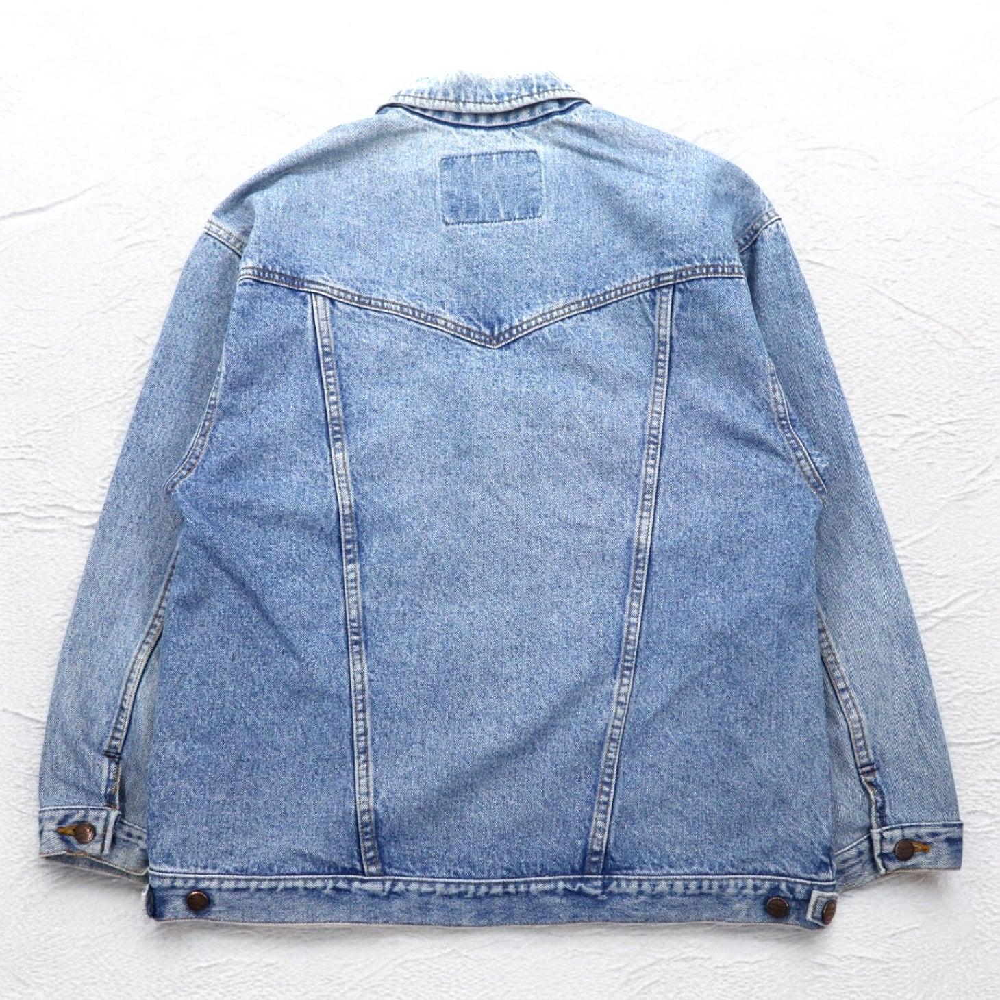 Wrangler Giacca di jeans anni '90 Gilet in denim XL lavaggio chiaro indaco blu cotone