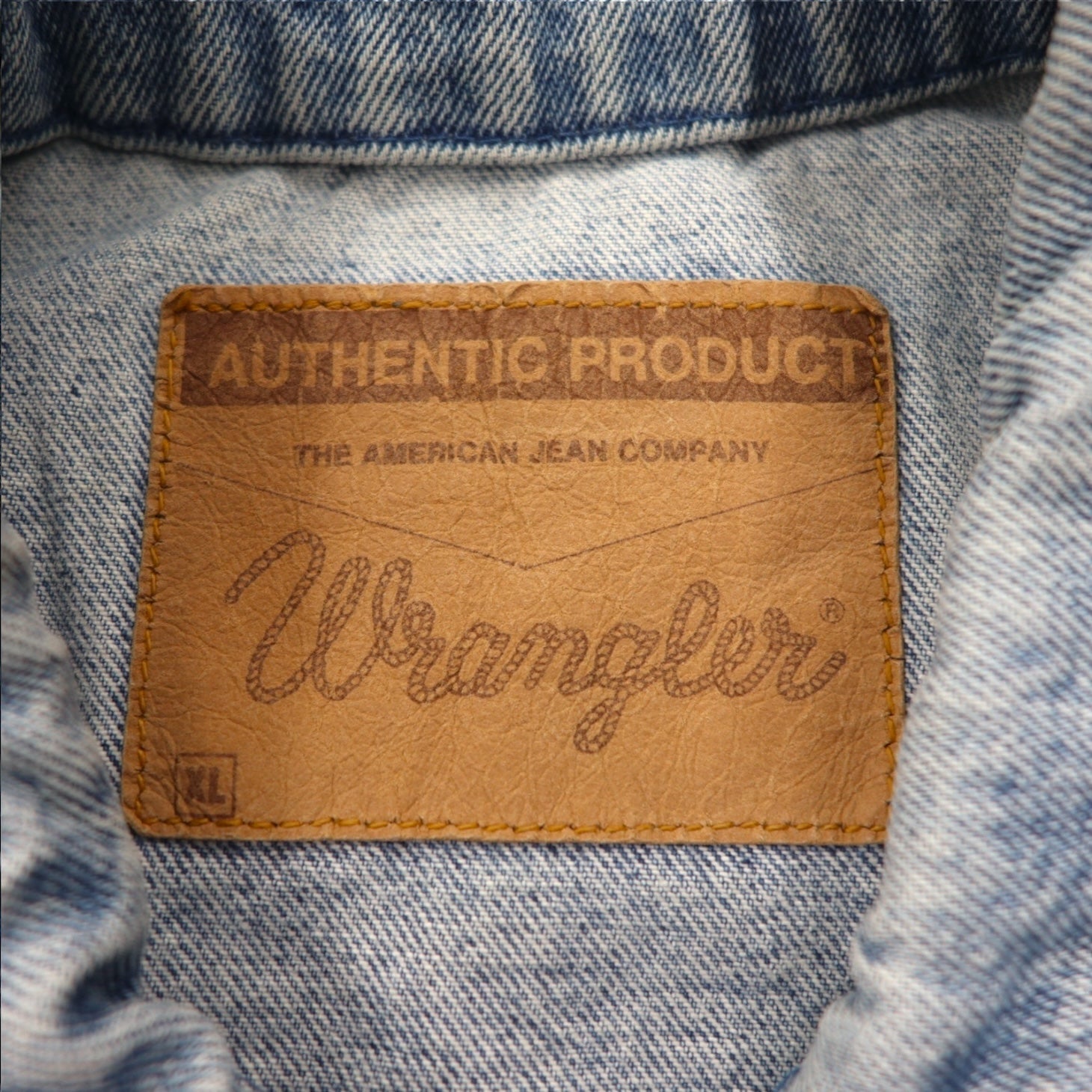Wrangler Giacca di jeans anni '90 Gilet in denim XL lavaggio chiaro indaco blu cotone
