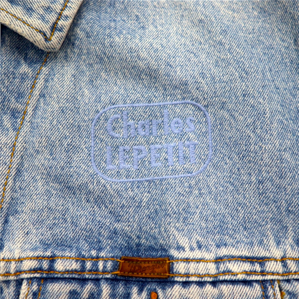 Wrangler Giacca di jeans anni '90 Gilet in denim XL lavaggio chiaro indaco blu cotone