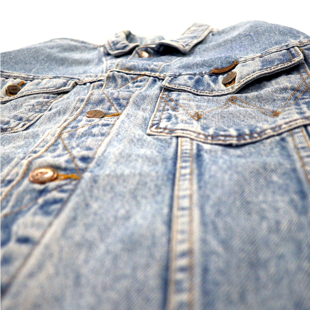 Wrangler Giacca di jeans anni '90 Gilet in denim XL lavaggio chiaro indaco blu cotone