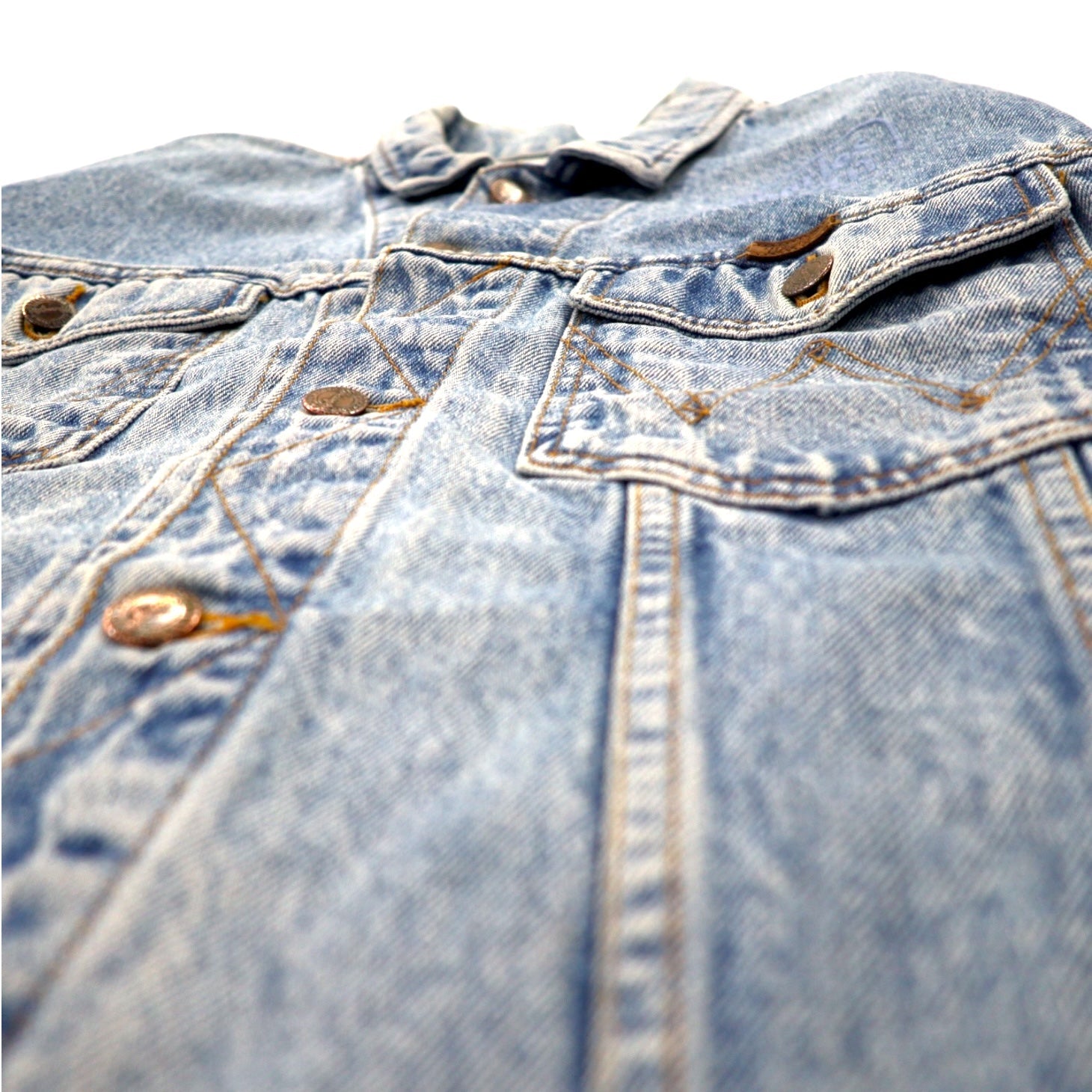 Wrangler Giacca di jeans anni '90 Gilet in denim XL lavaggio chiaro indaco blu cotone