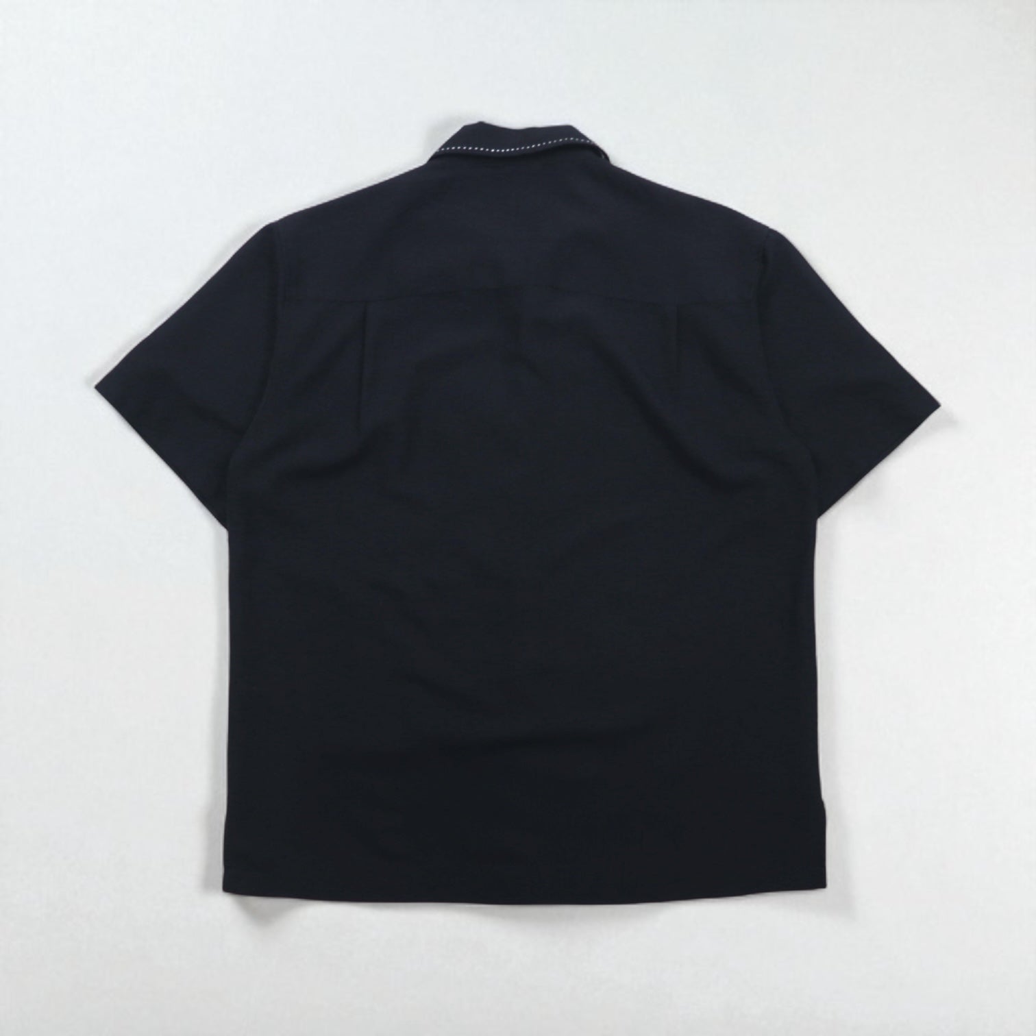 HAVANA JACK'S CAFE camicia cubana a collo aperto con ricami a sashiko di palme, taglia L, colore nero, viscosa poliestere.