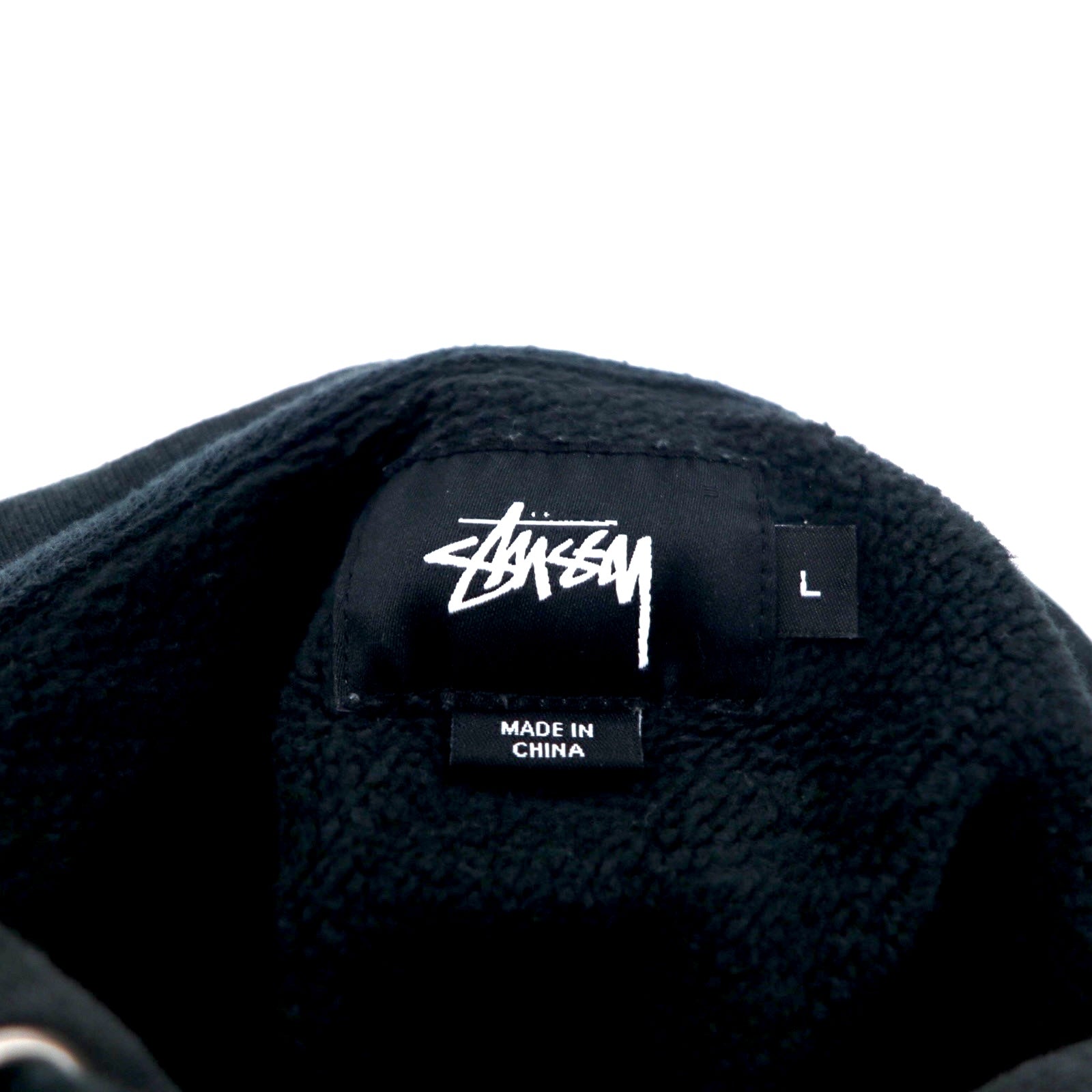 stussy Reverse Weave REVERSE WEAVE Felpa con cappuccio pullover L cotone logo ricamato monocolore nero