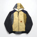 carhartt リメイク 再構築 カラーブロック ダック アクティブジャケット パーカー L マルチカラー クレイジーパターン コットン