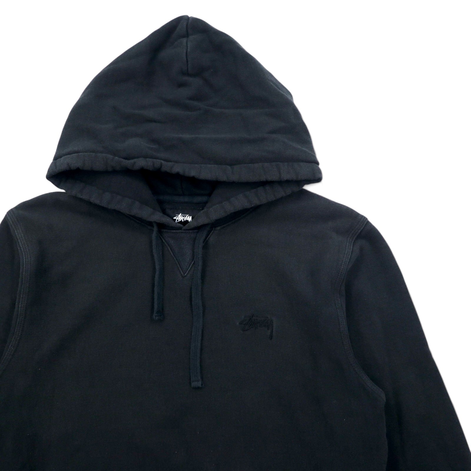 stussy Reverse Weave REVERSE WEAVE Felpa con cappuccio pullover L cotone logo ricamato monocolore nero