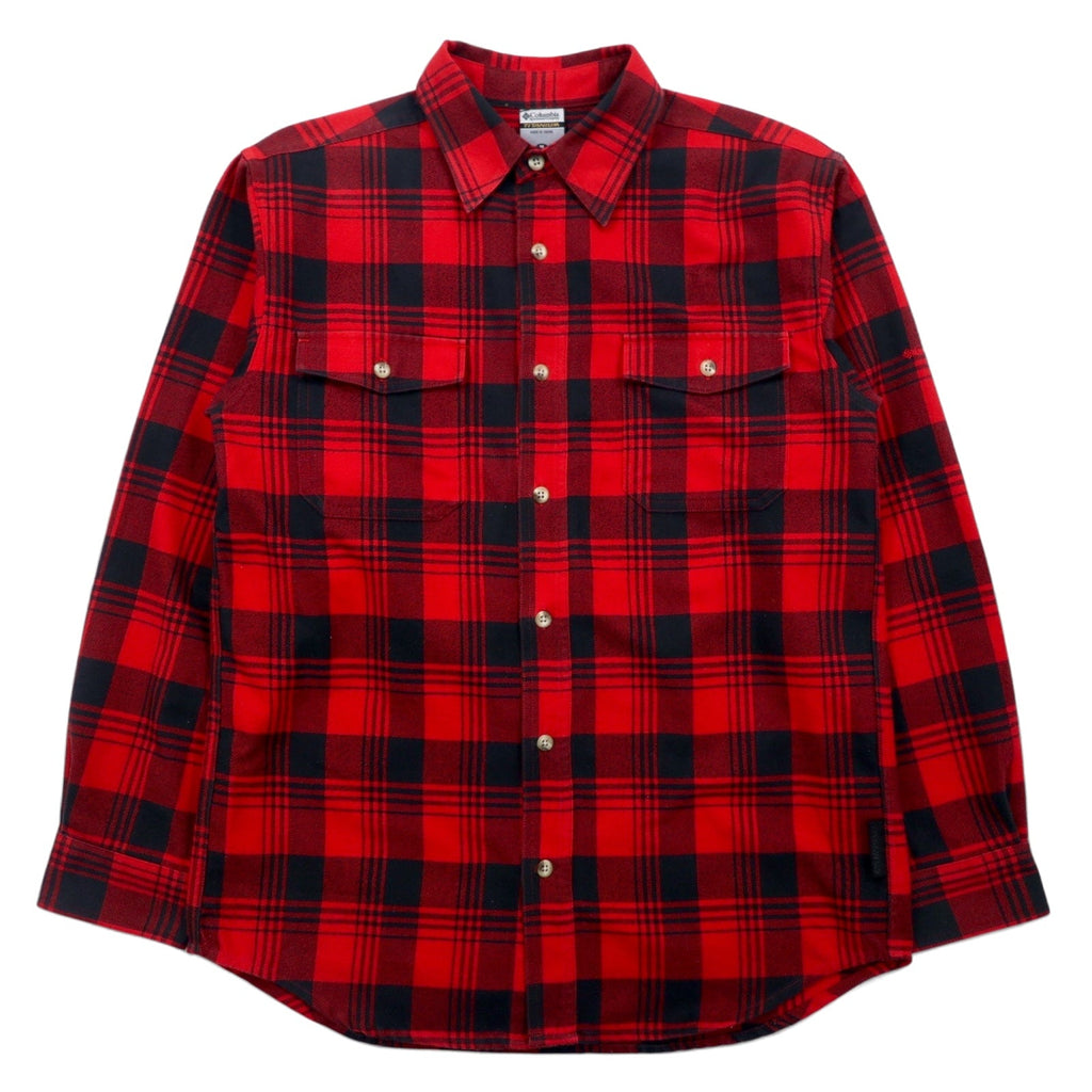 Camicia da lavoro in flanella Columbia Titanium M rossa e nera in cotone