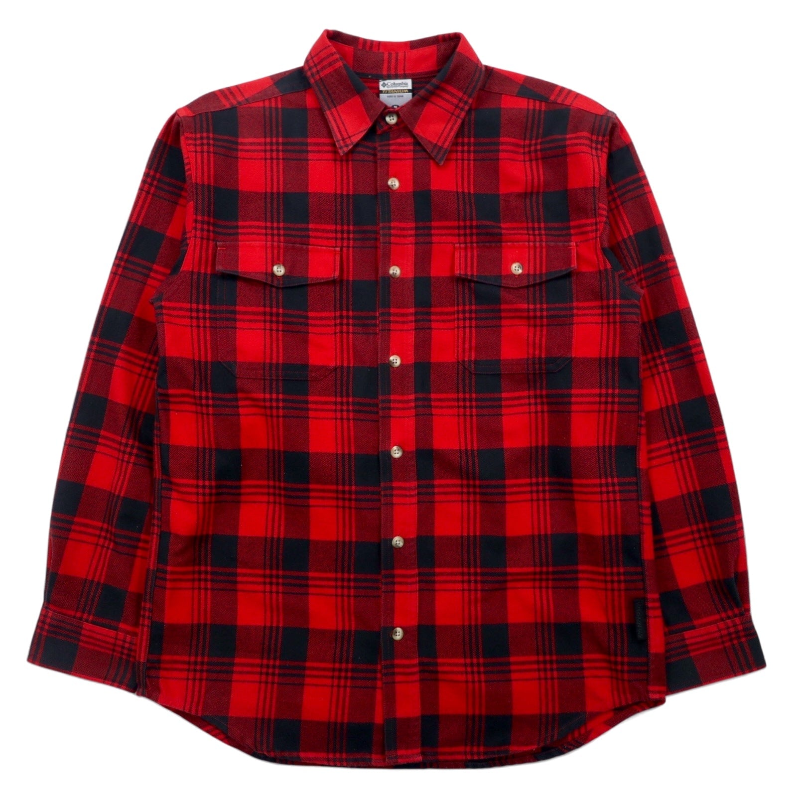 Camicia da lavoro in flanella Columbia Titanium M rossa e nera in cotone