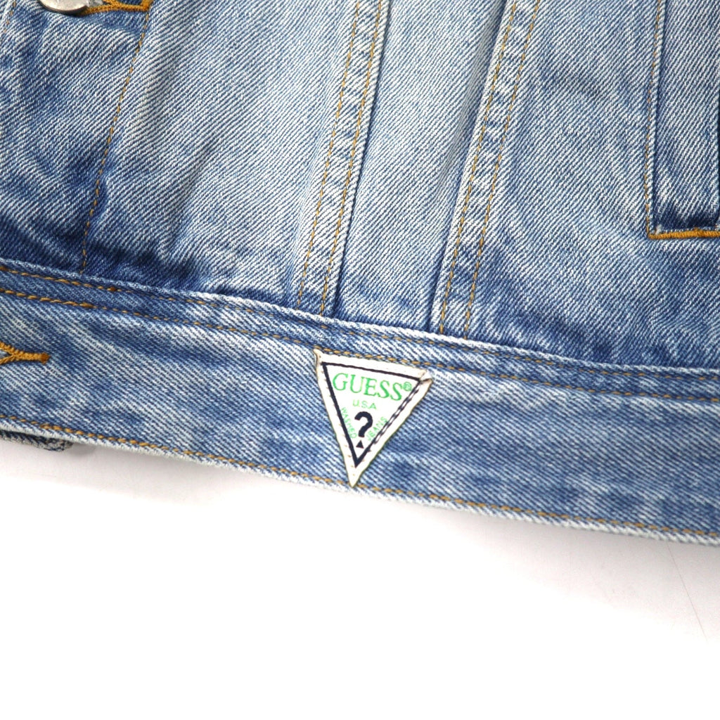 GUESS JEANS Giacca di jeans oversize blu in cotone, logo ricamato sul retro OVERSIZED DENIM JACKET M73XN1R21B5