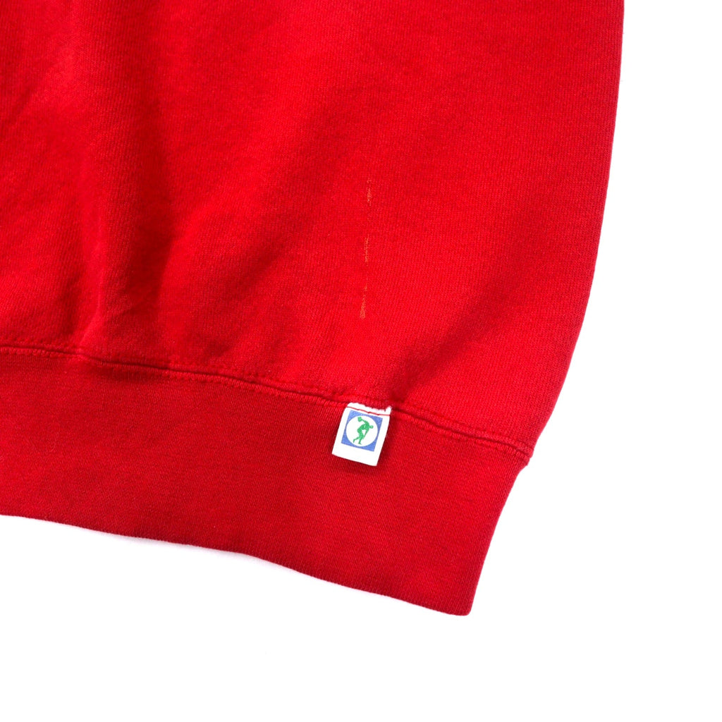 DISCUS ATHLETIC USA Made Anni '90 Stampa Felpa L Rosso Cotone Stampa Fronte/Retro LINCOLN WAY