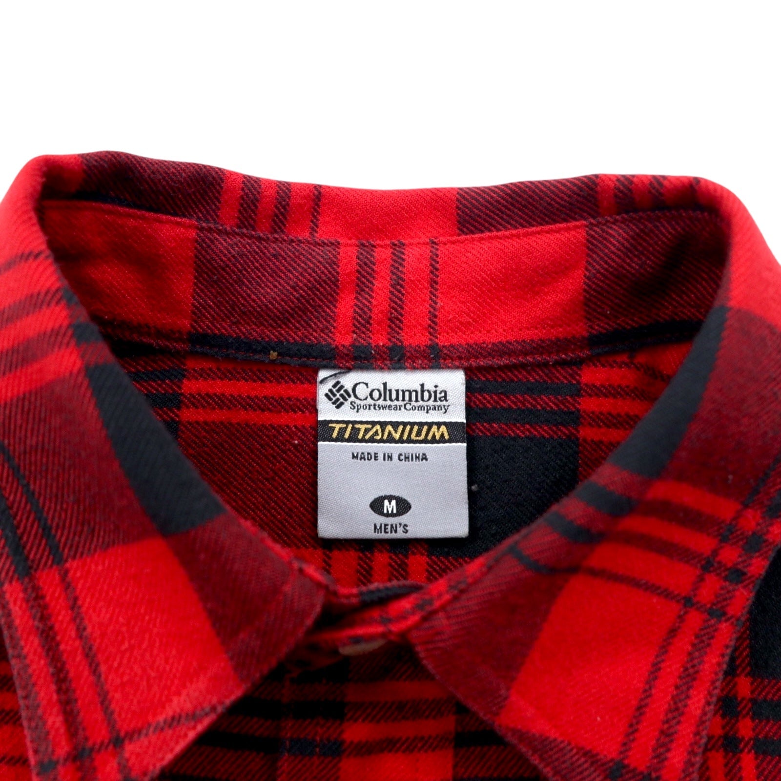 Camicia da lavoro in flanella Columbia Titanium M rossa e nera in cotone