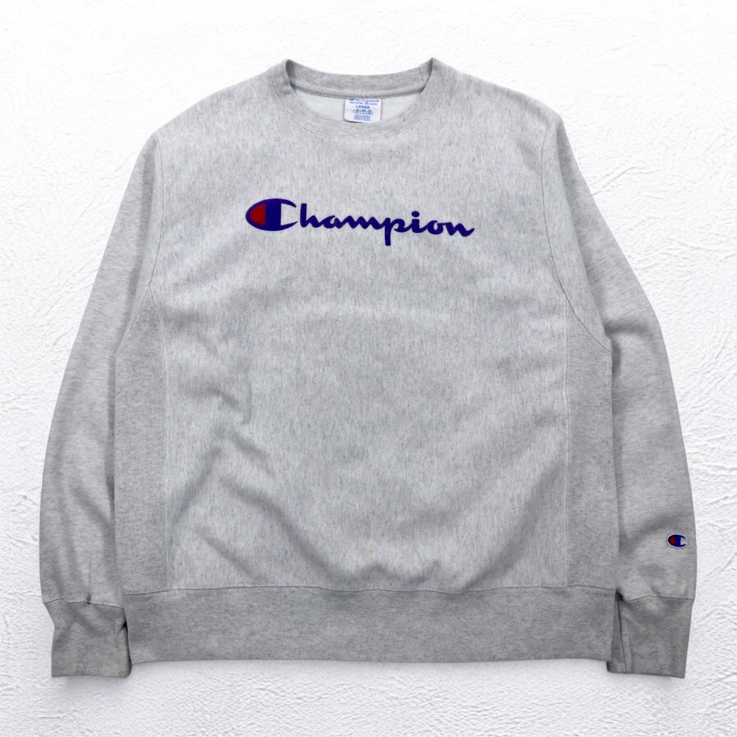 Champion Reverse Weave Felpa 2XL Grigia Stampa ad Inchiostro Cartellino Blu Replica Fatta in El Salvador
