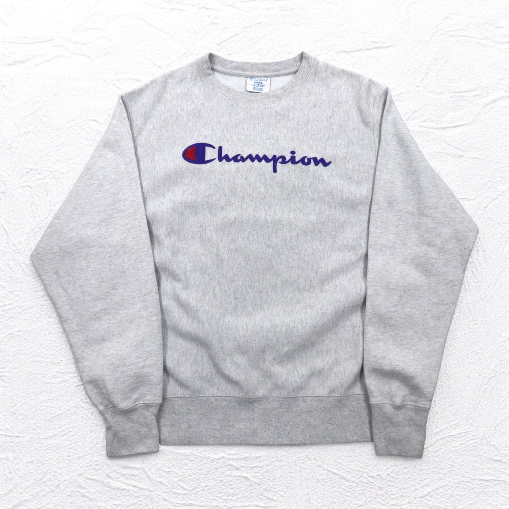 Champion Reverse Weave Felpa 2XL Grigia Stampa ad Inchiostro Cartellino Blu Replica Fatta in El Salvador