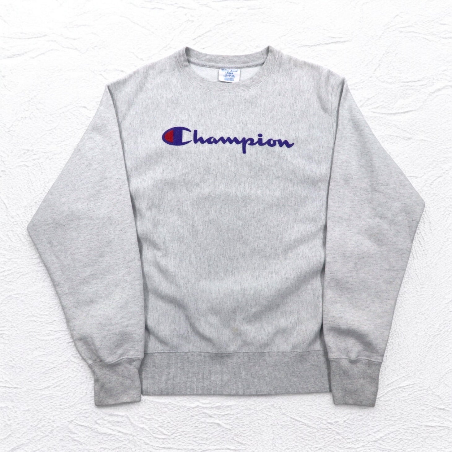 Champion Reverse Weave Felpa 2XL Grigia Stampa ad Inchiostro Cartellino Blu Replica Fatta in El Salvador