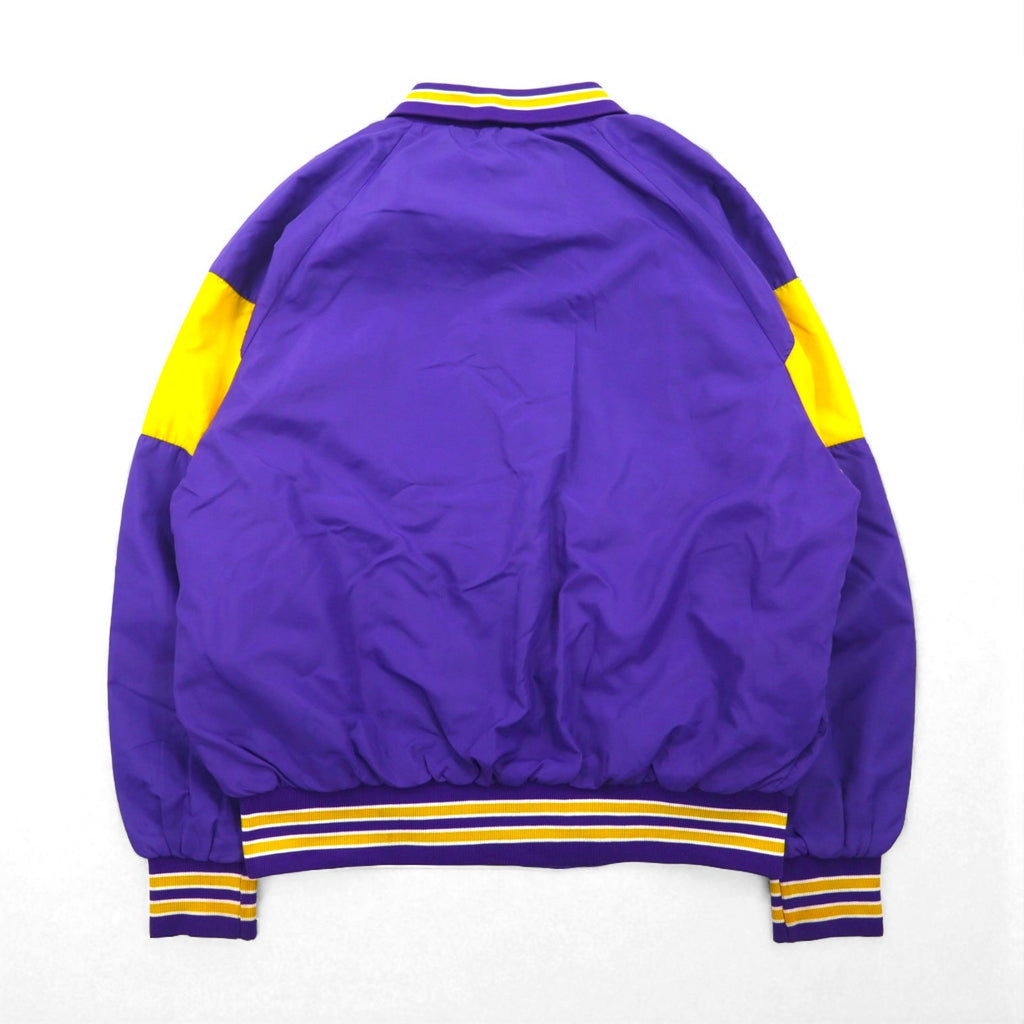 90s USA Vintage Sport Jacket 90年代 USA製 スタジャン ナイロンジャケット L リブライン パープル Shaffer NFL VIAN