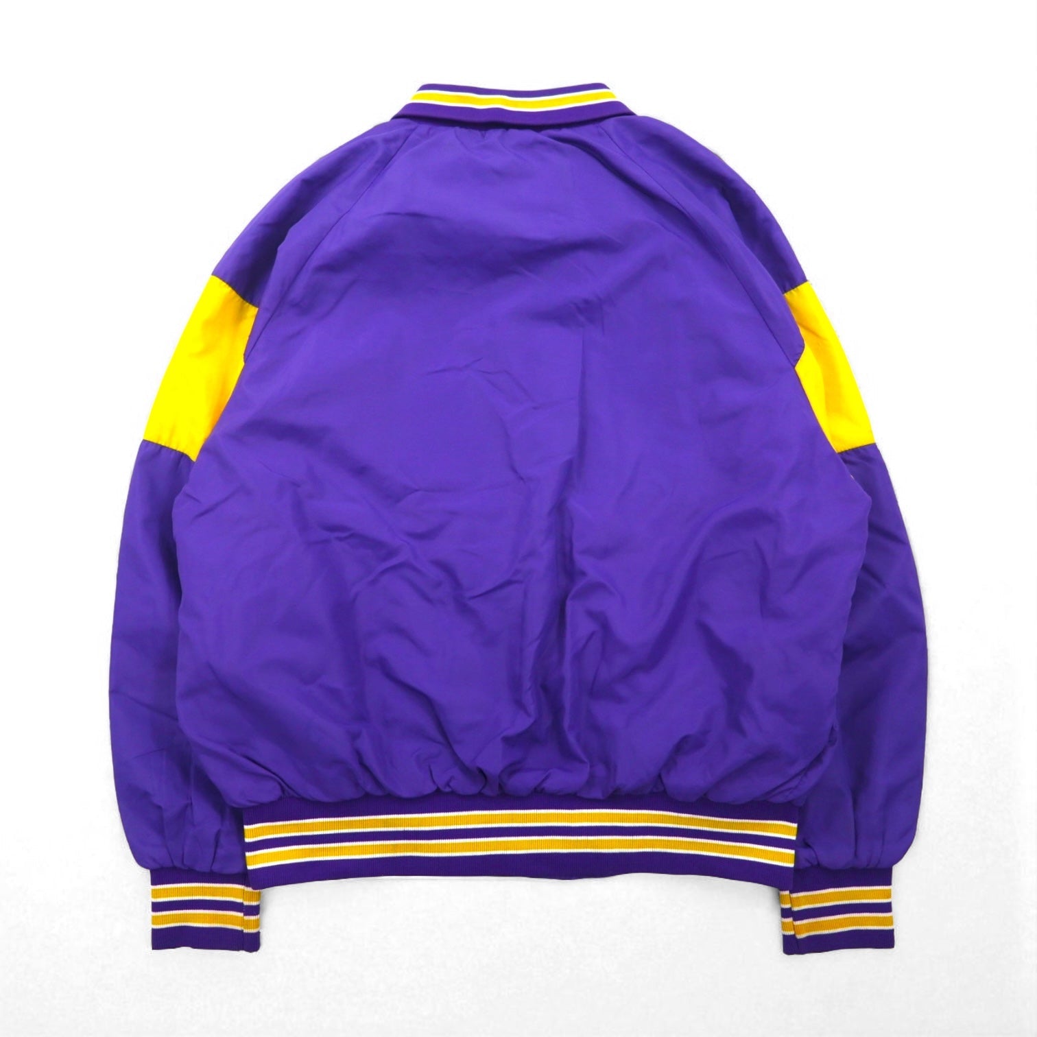 90s USA Vintage Sport Jacket 90年代 USA製 スタジャン ナイロンジャケット L リブライン パープル Shaffer NFL VIAN