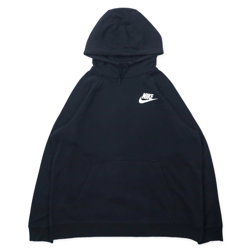 NIKE ルーズフィット プルオーバーパーカー 1X ブラック コットン スウォッシュロゴ Women's Sportswear Rally Hoodie Sz 2X AA0733-010