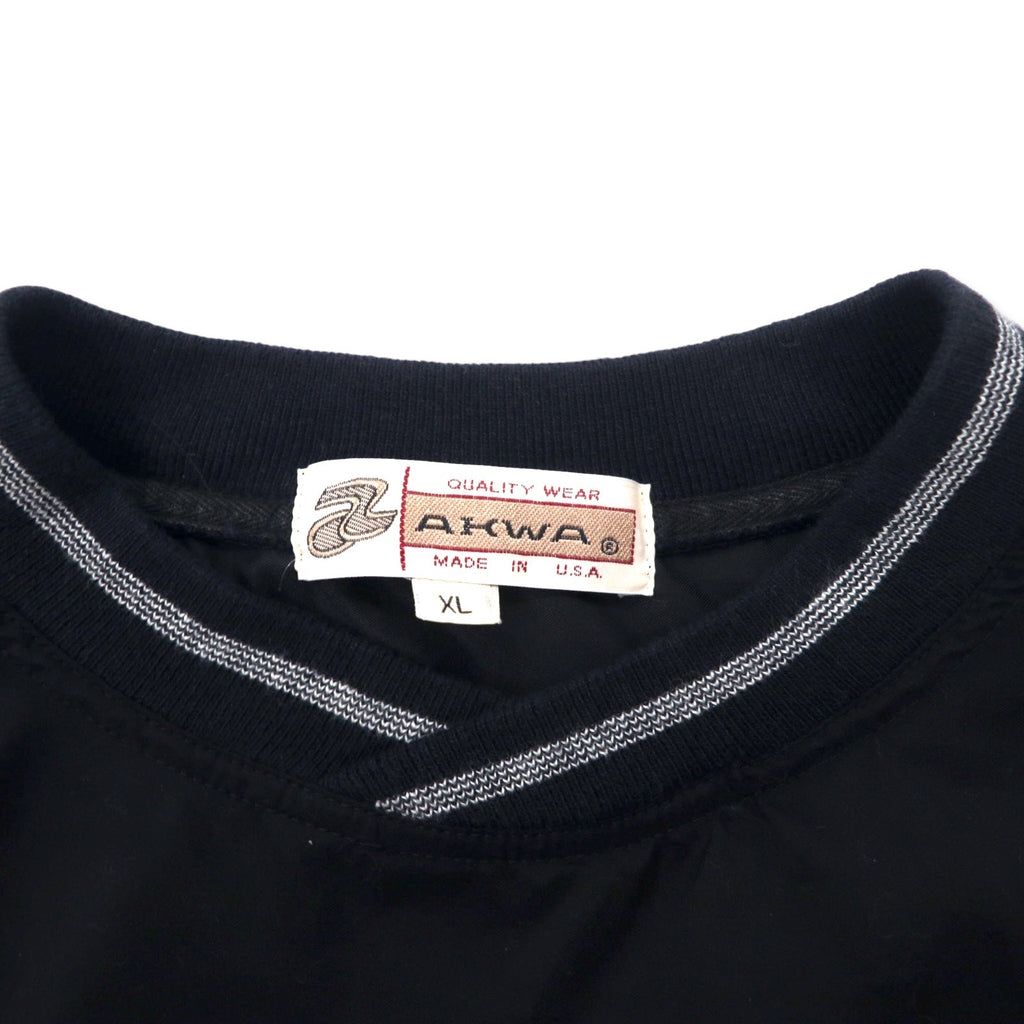 AKWA USA製 ピステ プルオーバー ナイロンジャケット XL ブラック ポリエステル US企業 DUPONT ワンポイント刺繍 ビッグサイズ
