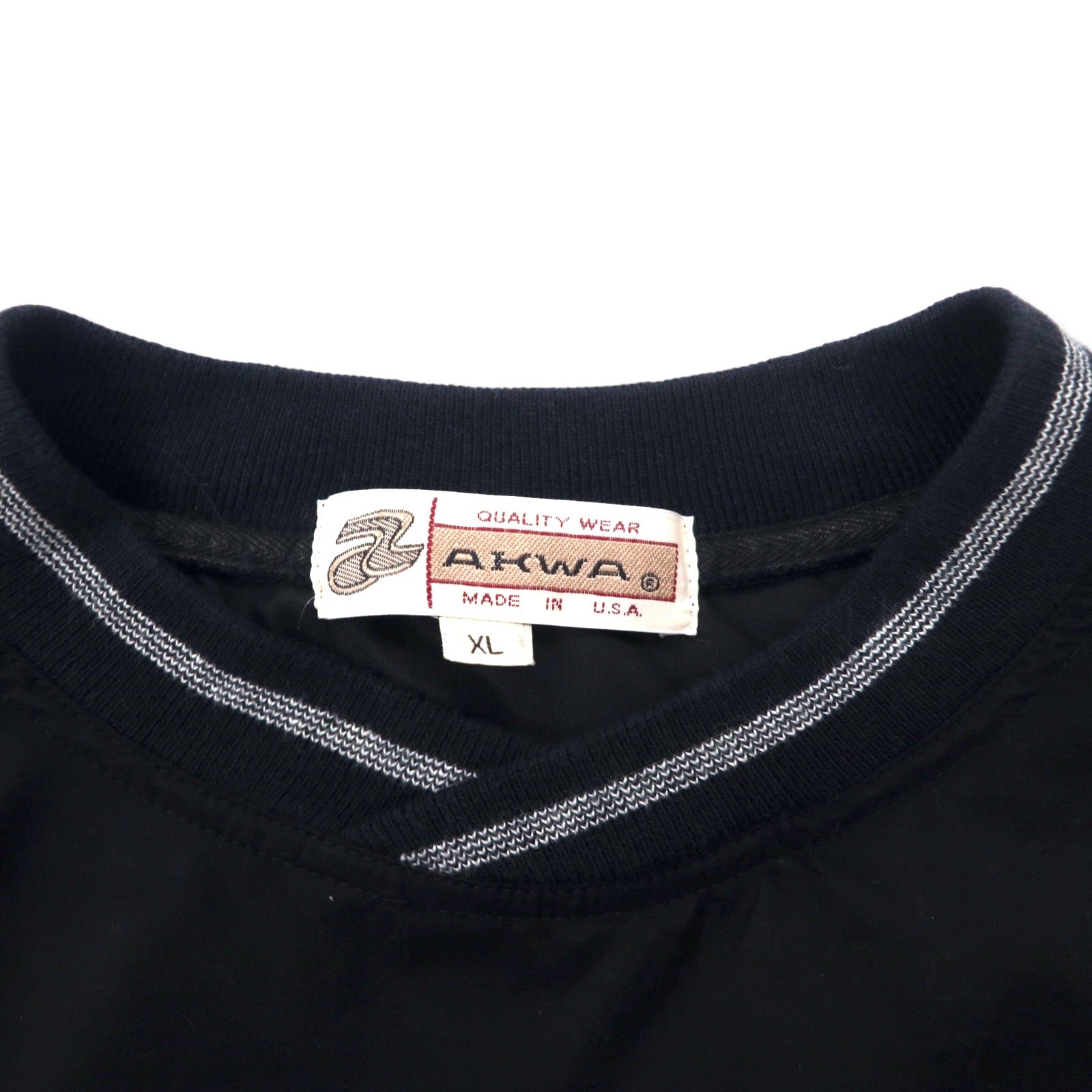 AKWA USA製 ピステ プルオーバー ナイロンジャケット XL ブラック ポリエステル US企業 DUPONT ワンポイント刺繍 ビッグサイズ