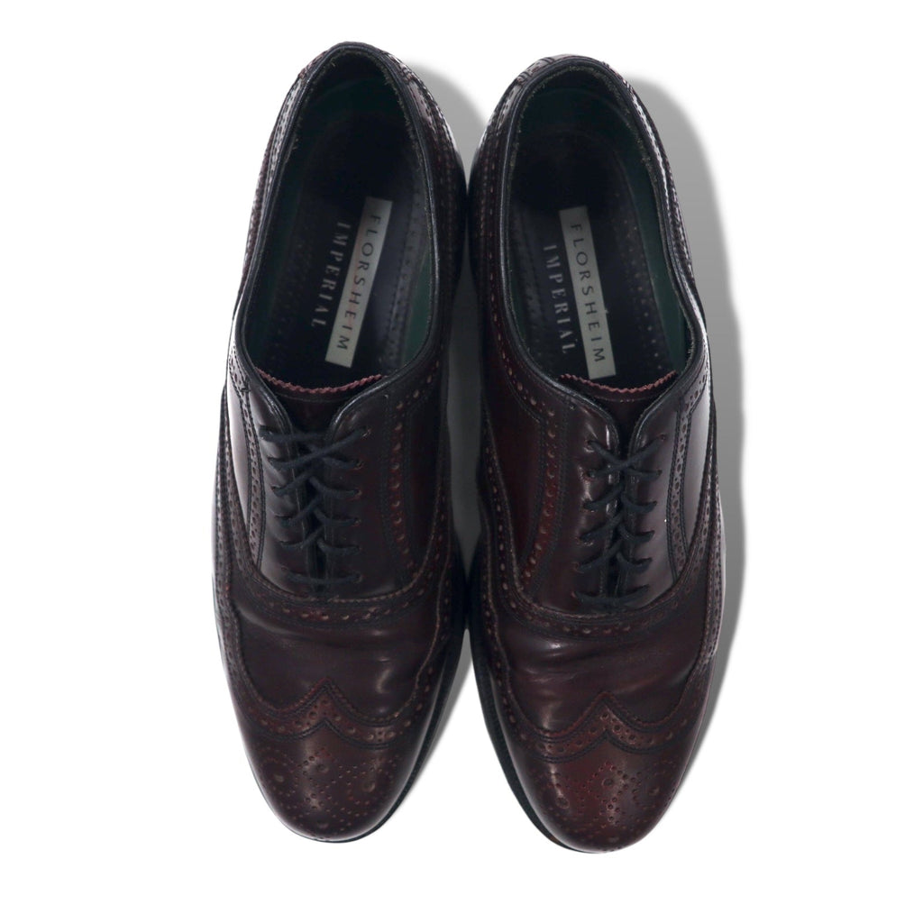 Scarpe Oxford wingtip FLORSHEIM IMPERIAL, USA, 26,5 cm, bordeaux, pelle, 93351