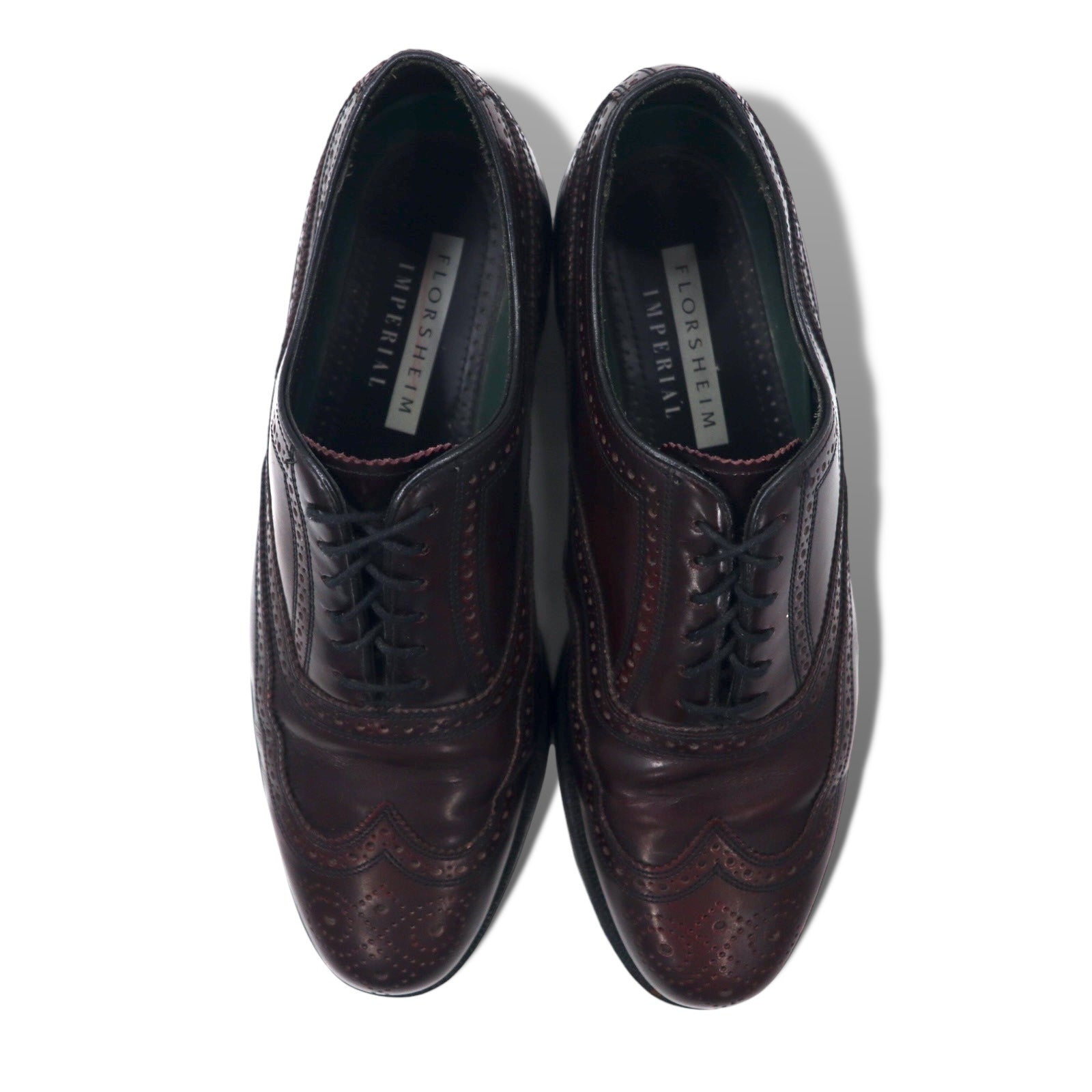 Scarpe Oxford wingtip FLORSHEIM IMPERIAL, USA, 26,5 cm, bordeaux, pelle, 93351