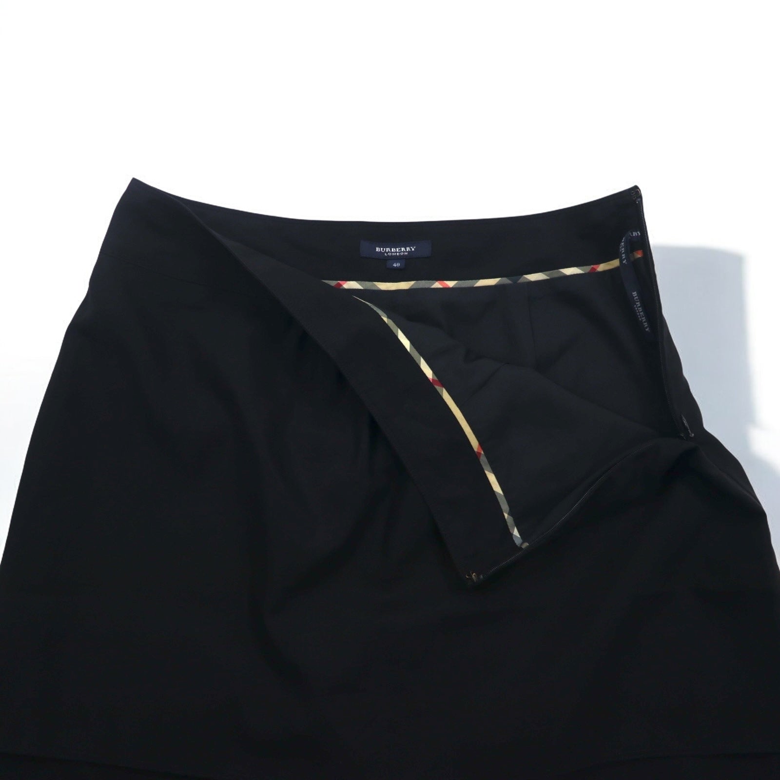 BURBERRY Gonna a strati L Nero Lana Poliestere Made in Japan