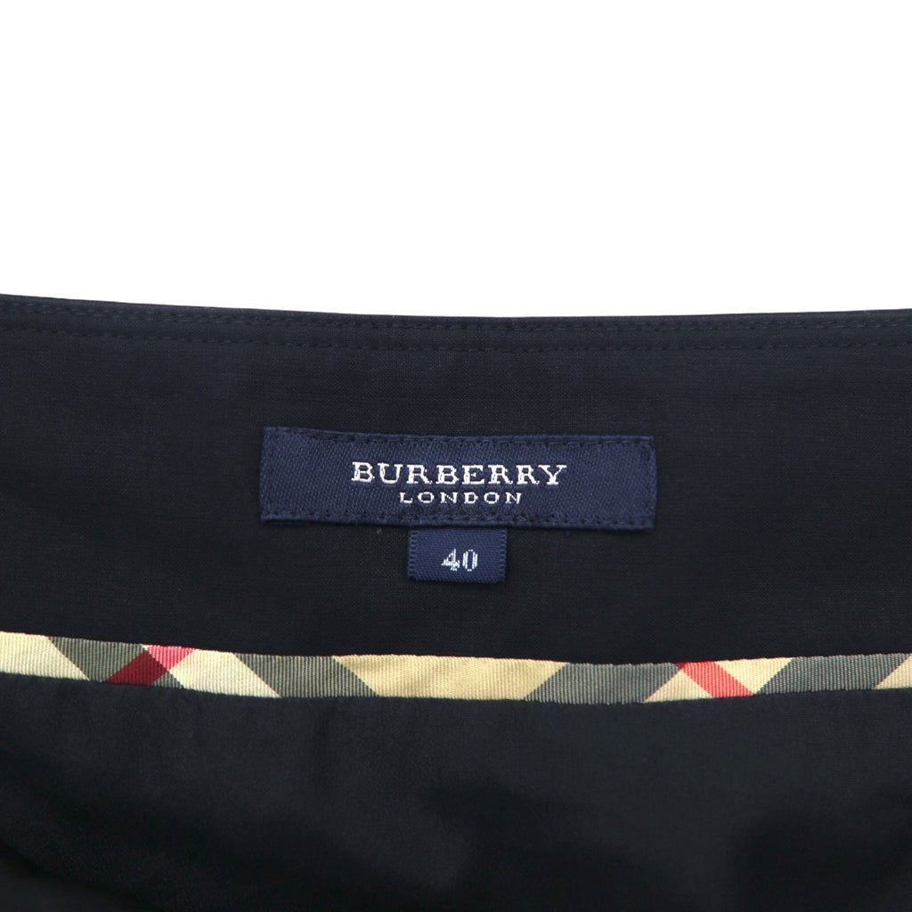BURBERRY レイヤード スカート L ブラック ウール ポリエステル 日本製