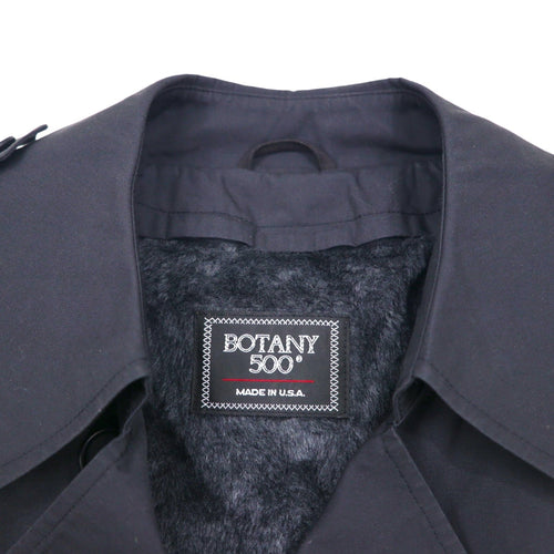 BOTANY500 80年代 USA製 ダブル トレンチコート XL ブラック ベルト付 ライナー着脱 エポレット
