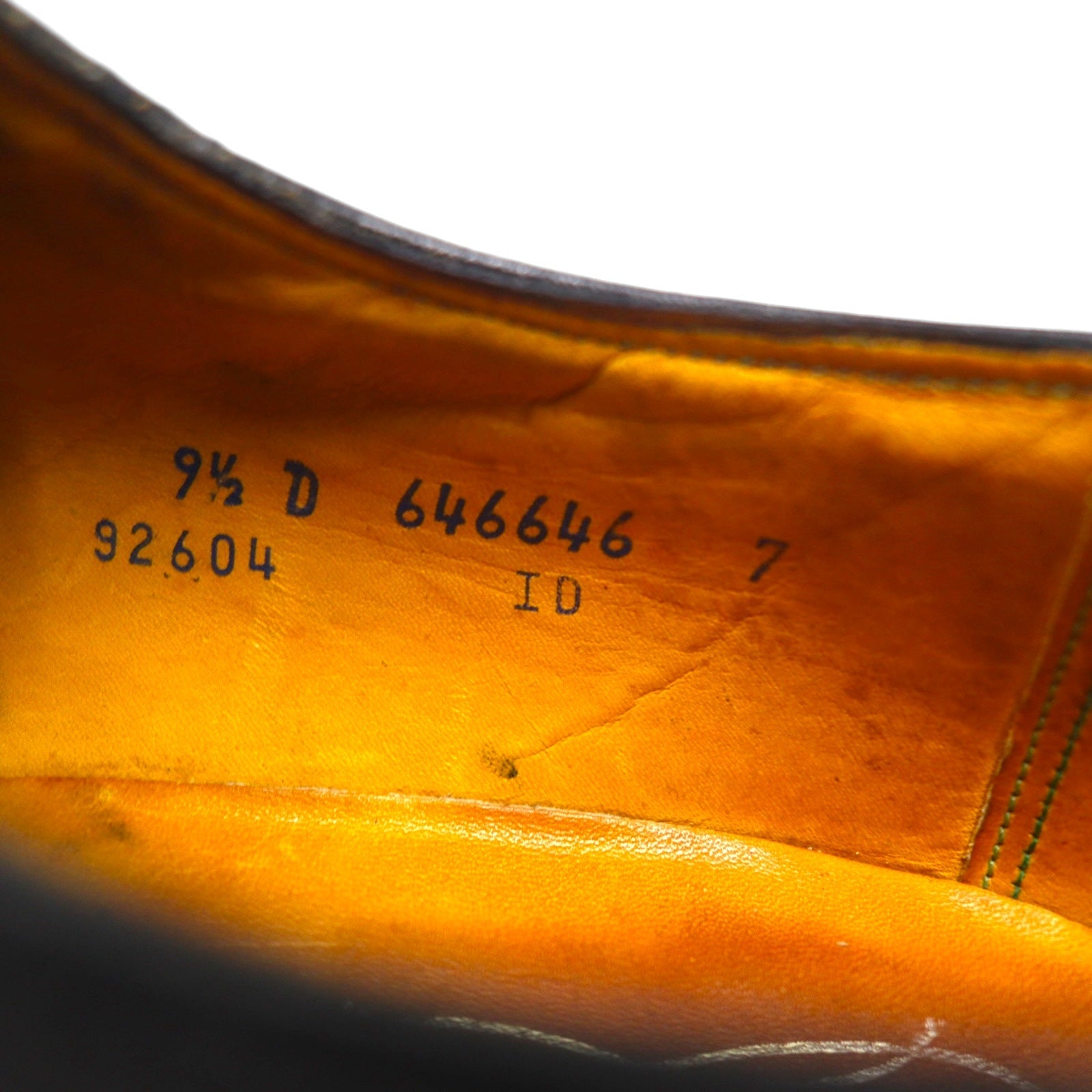 FLORSHEIM anni '70 Made in USA Imperial Quality Full Brogue Wingtip Country Shoes 27.5 cm Nero Pelle goffrata Medallion 646646