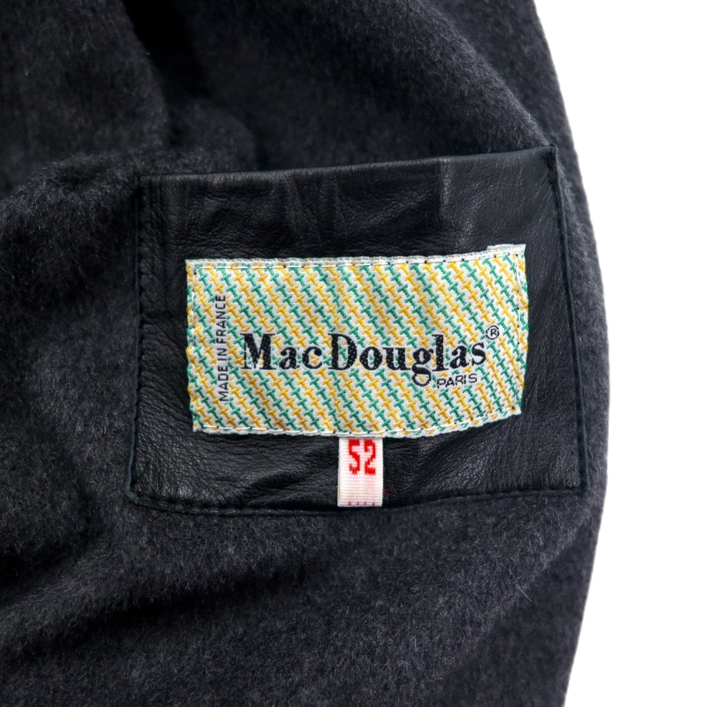 70年代 フランス製 Mac Douglas G-1 レザー フライトジャケット ボンバージャケット XL ブラック ECLAIRジップ ウールライナー
