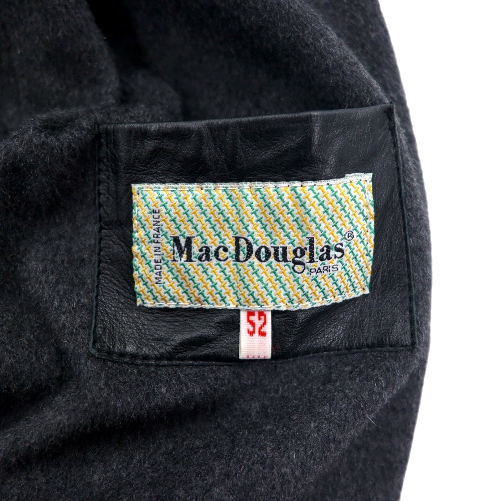 70年代 フランス製 Mac Douglas G-1 レザー フライトジャケット ボンバージャケット XL ブラック ECLAIRジップ ウールライナー