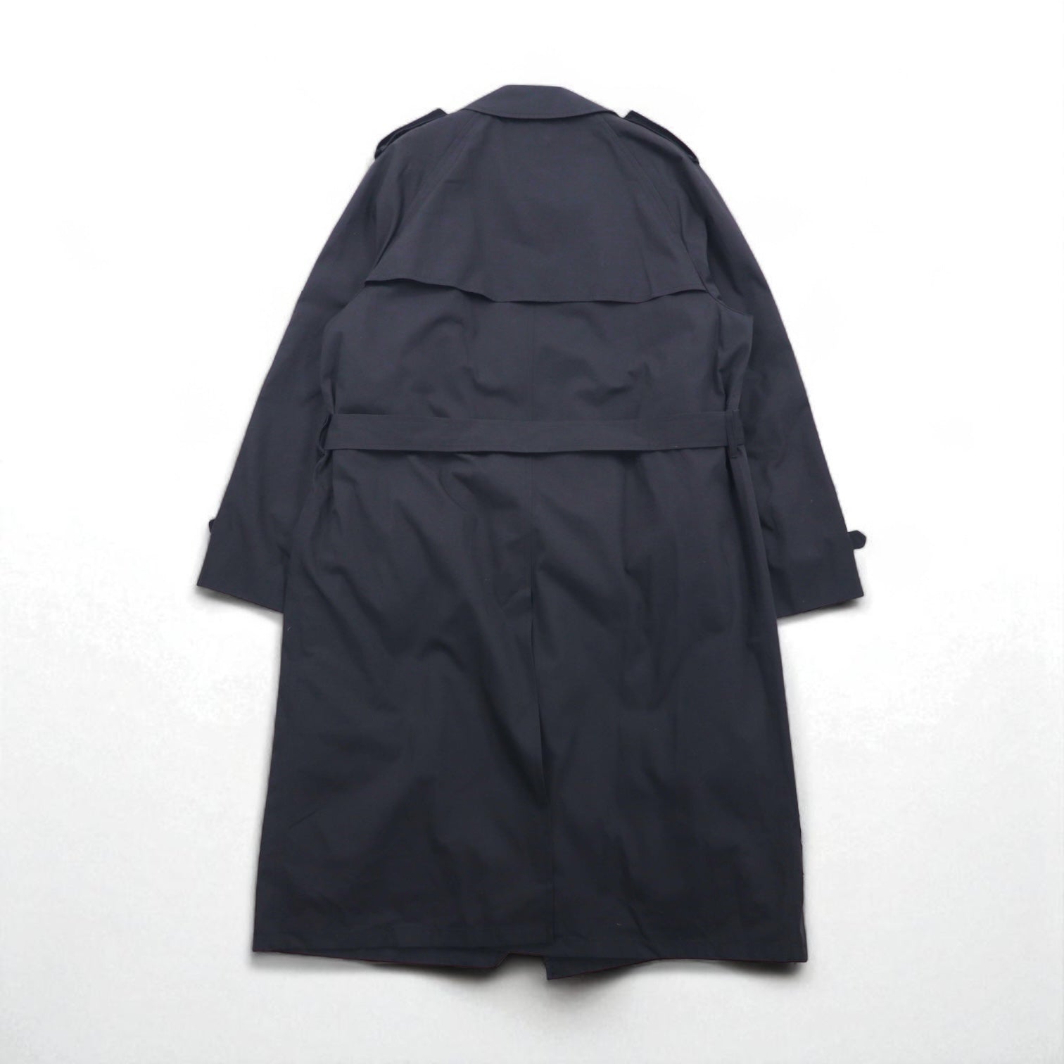 BOTANY500 80年代 USA製 ダブル トレンチコート XL ブラック ベルト付 ライナー着脱 エポレット