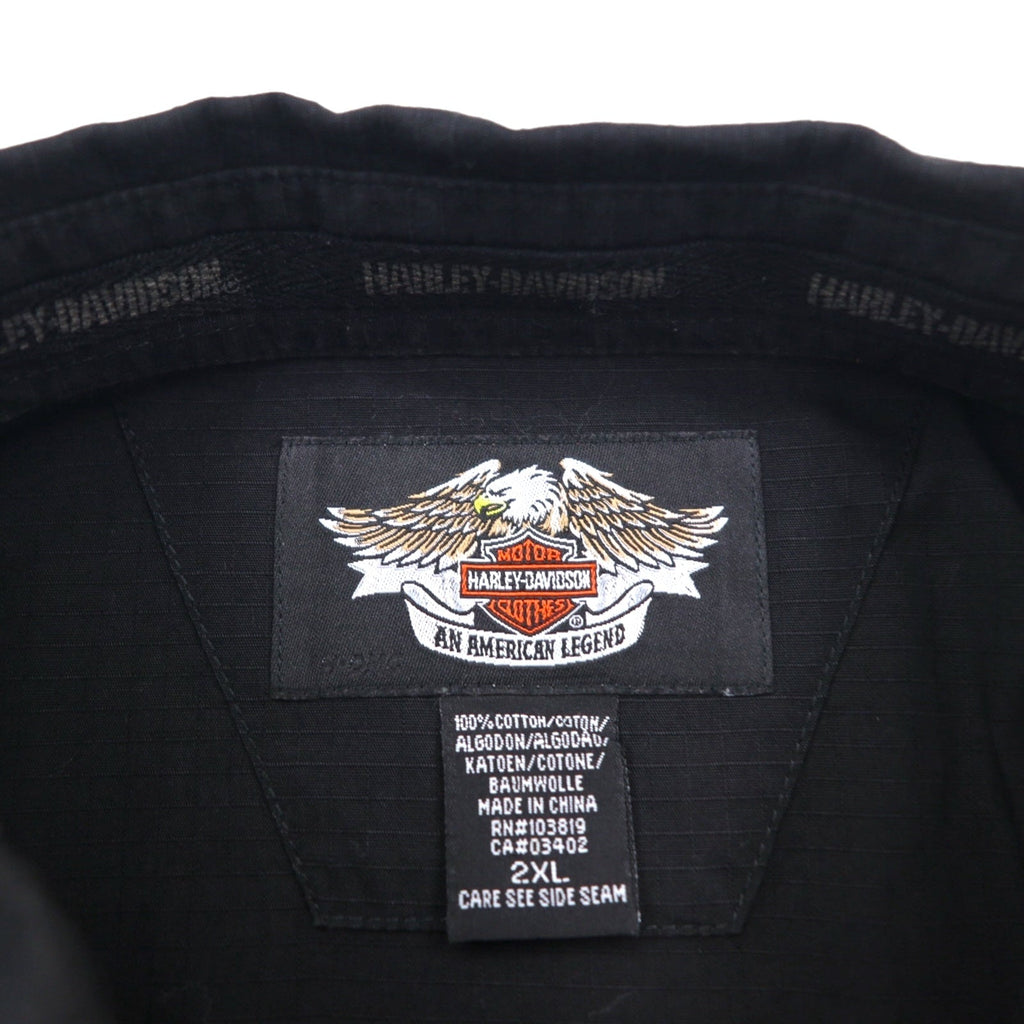 HARLEY DAVIDSON T-shirt da corsa a scacchi 2XL Nera con logo, taschino sul petto