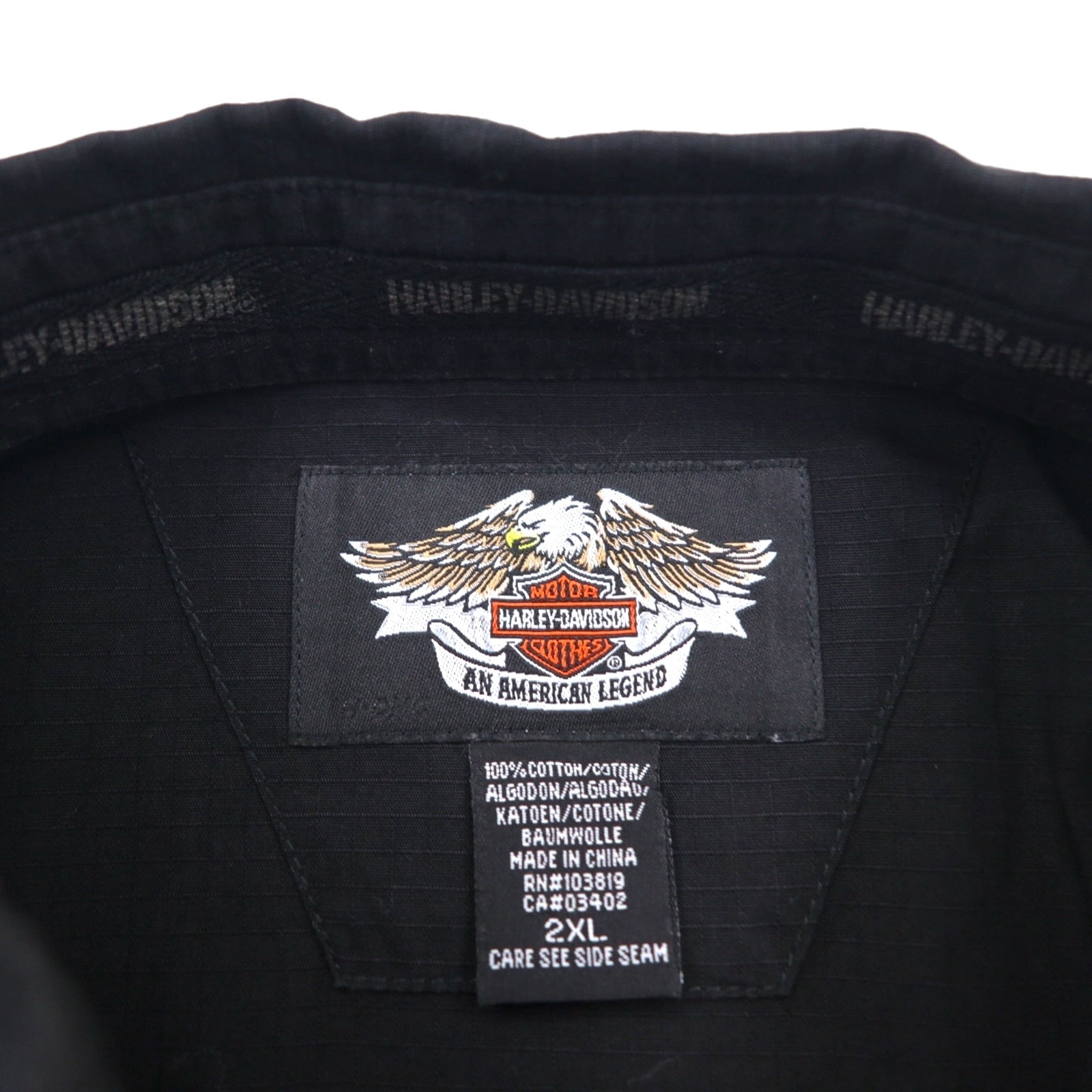 HARLEY DAVIDSON T-shirt da corsa a scacchi 2XL Nera con logo, taschino sul petto
