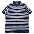 POLO RALPH LAUREN Polo a righe XL Blu navy Bianco Cotone Small Pony Ricamato