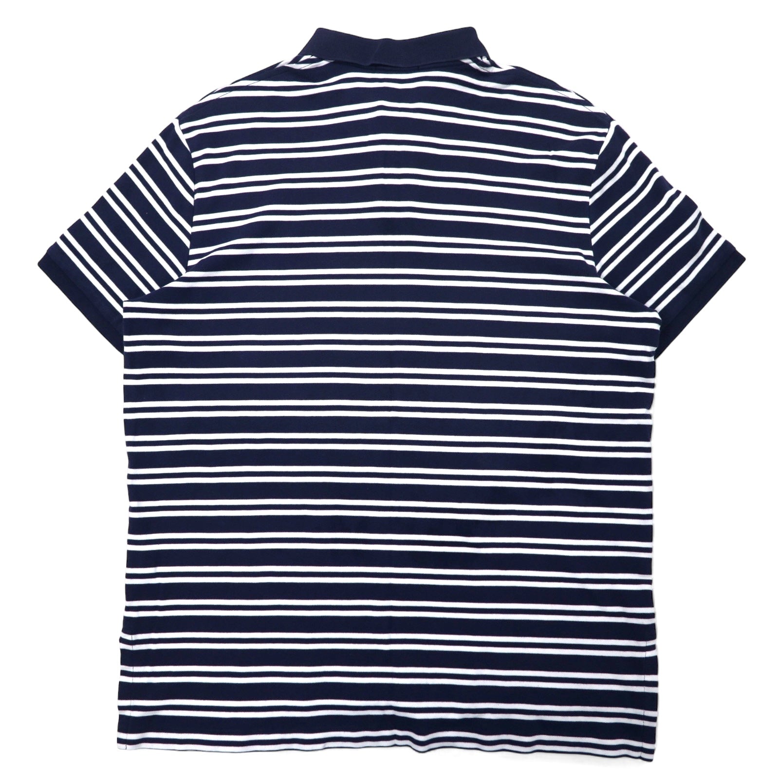 POLO RALPH LAUREN Polo a righe XL Blu navy Bianco Cotone Small Pony Ricamato