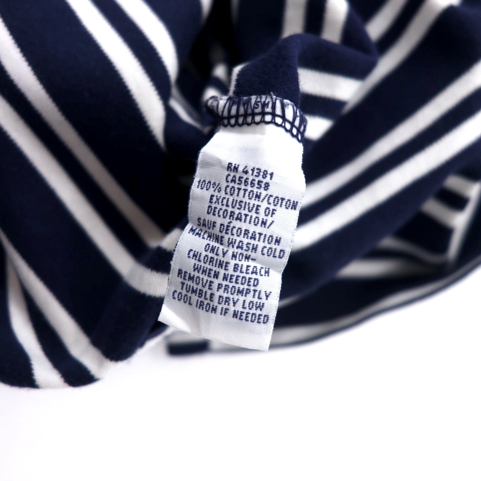 POLO RALPH LAUREN Polo a righe XL Blu navy Bianco Cotone Small Pony Ricamato