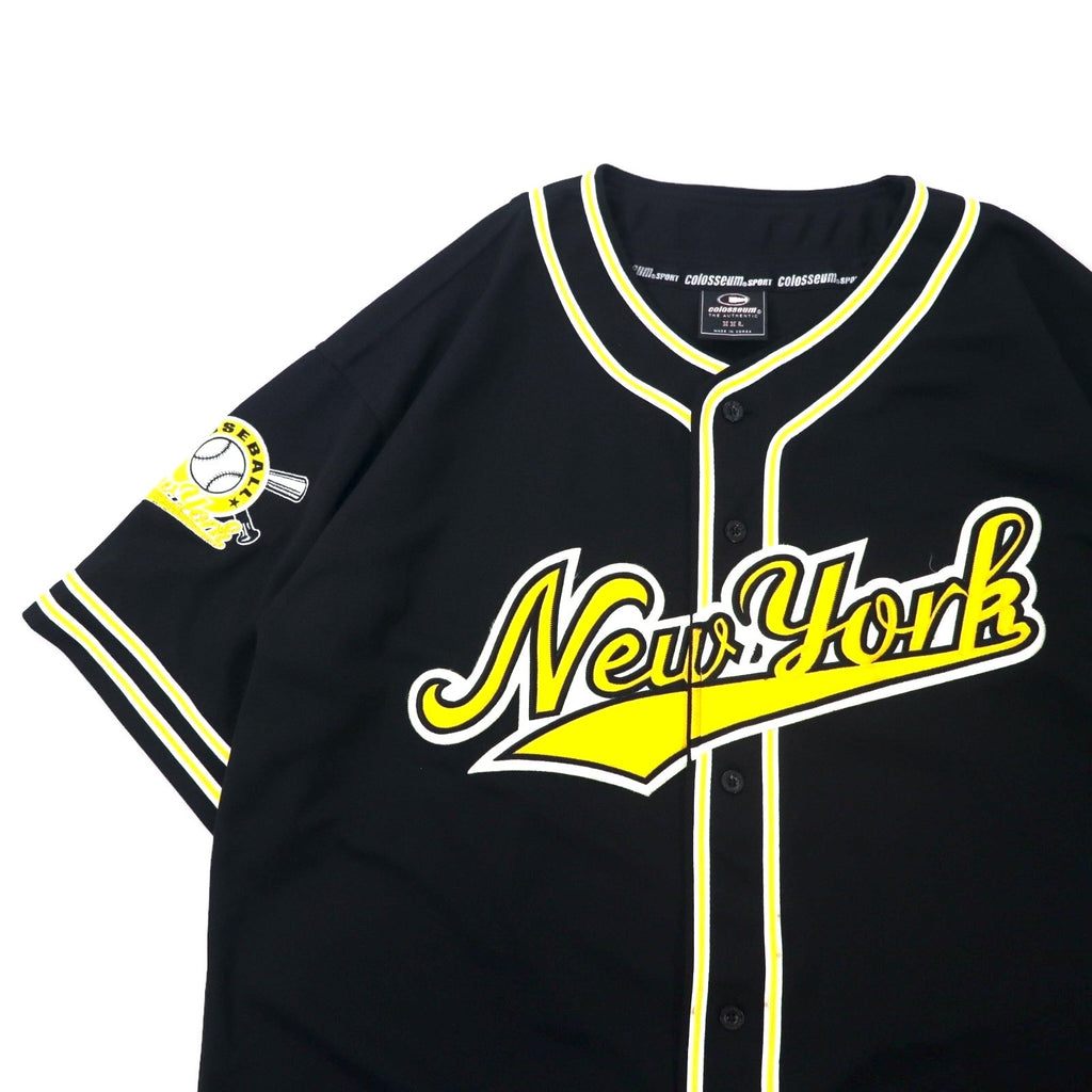 colosseum SPORT Anni '90 Maglia da baseball XXL Nera Poliestere NEW YORK Taglia grande