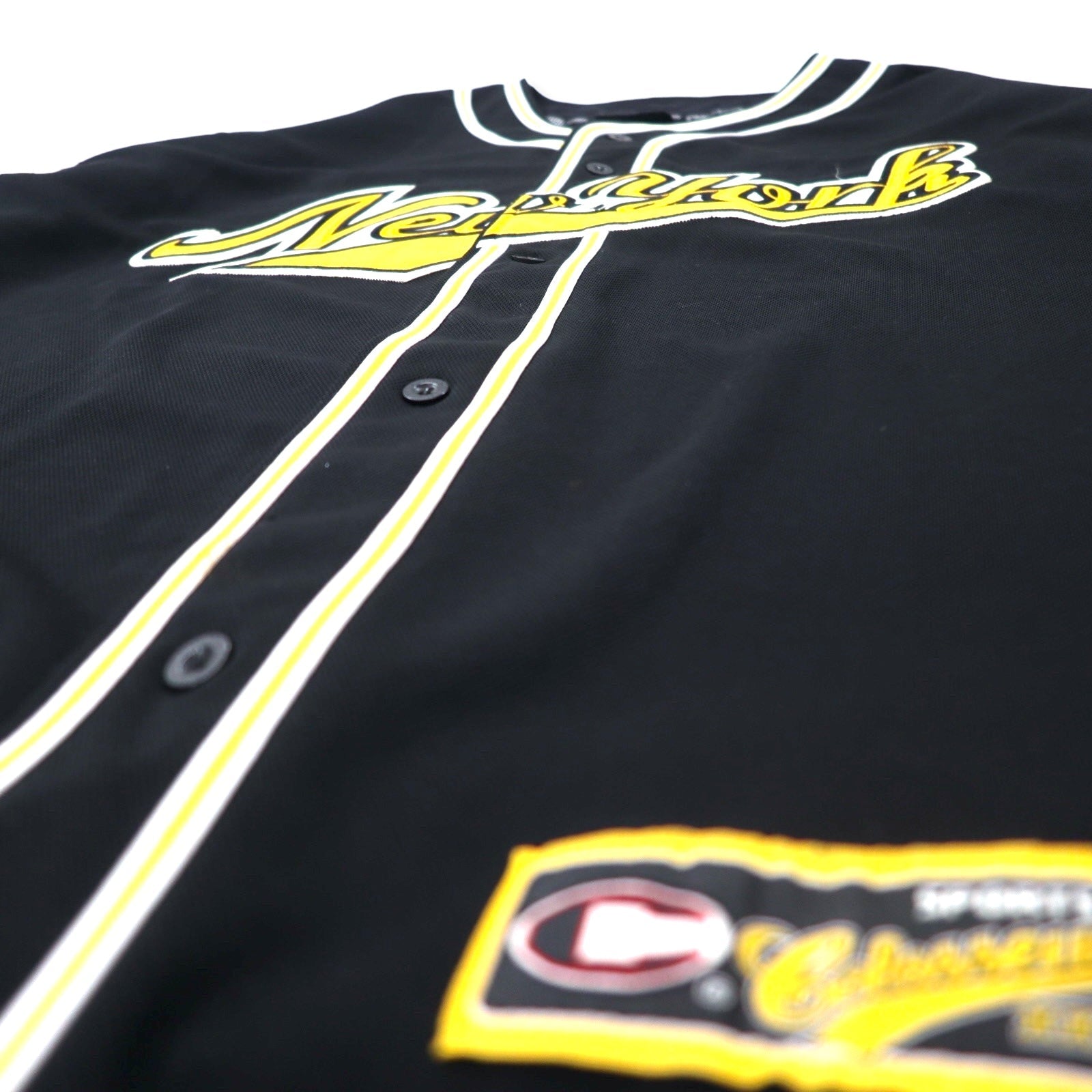 colosseum SPORT Anni '90 Maglia da baseball XXL Nera Poliestere NEW YORK Taglia grande