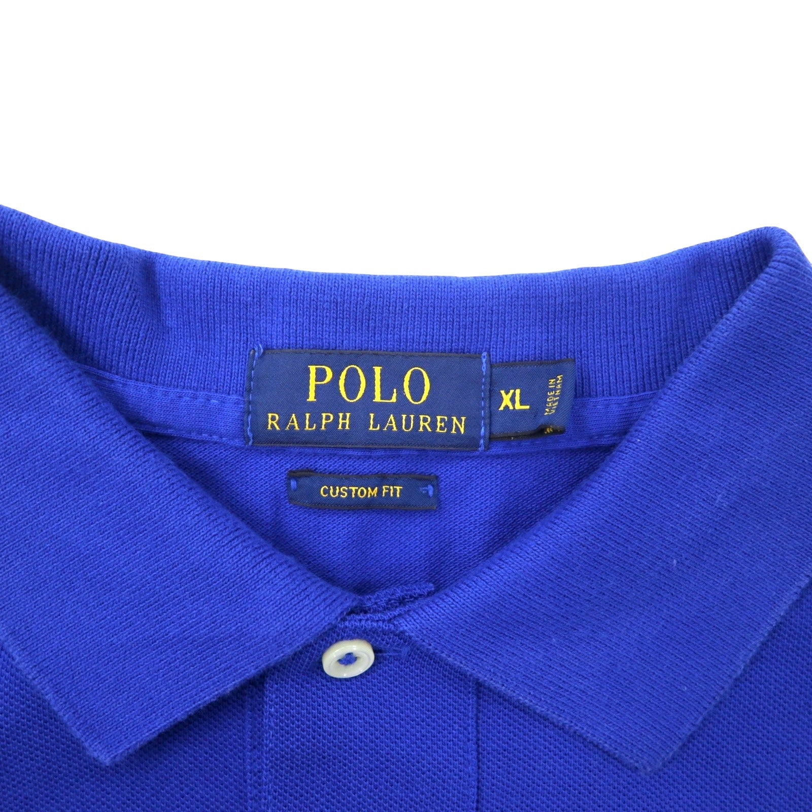 POLO RALPH LAUREN Polo a righe XL blu navy cotone piqué CUSTOM FIT piccolo pony ricamato