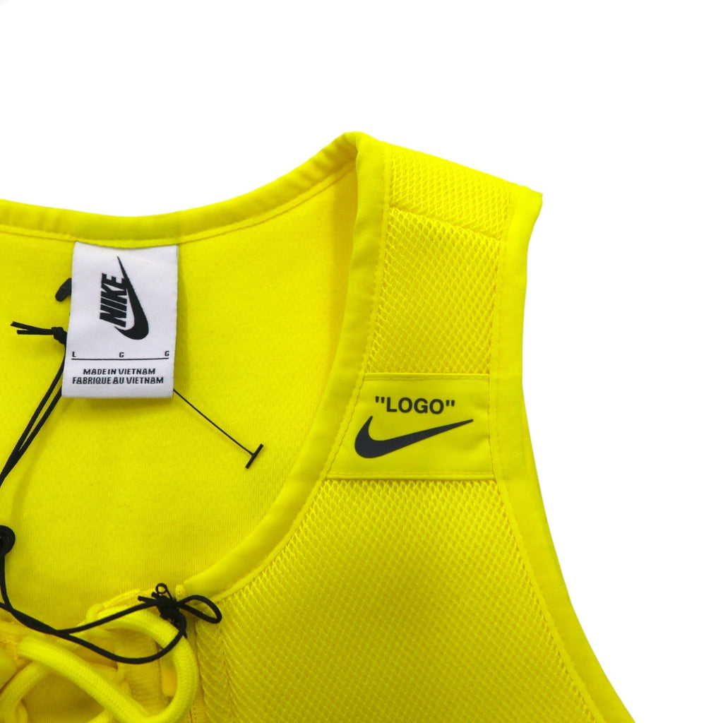 OFF-WHITE × NIKE Gilet utility L giallo poliestere rete BV8054-731 Nuovo con etichette