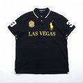 POLO RALPH LAUREN ビッグポニー刺繍 ポロシャツ 2XL ブラック コットン 鹿の子 LAS VEGAS ナンバリング