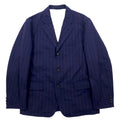 COMME des GARCONS HOMME Giacca sartoriale 3 bottoni M blu navy a righe poliestere cotone HM-J027 Made in Japan