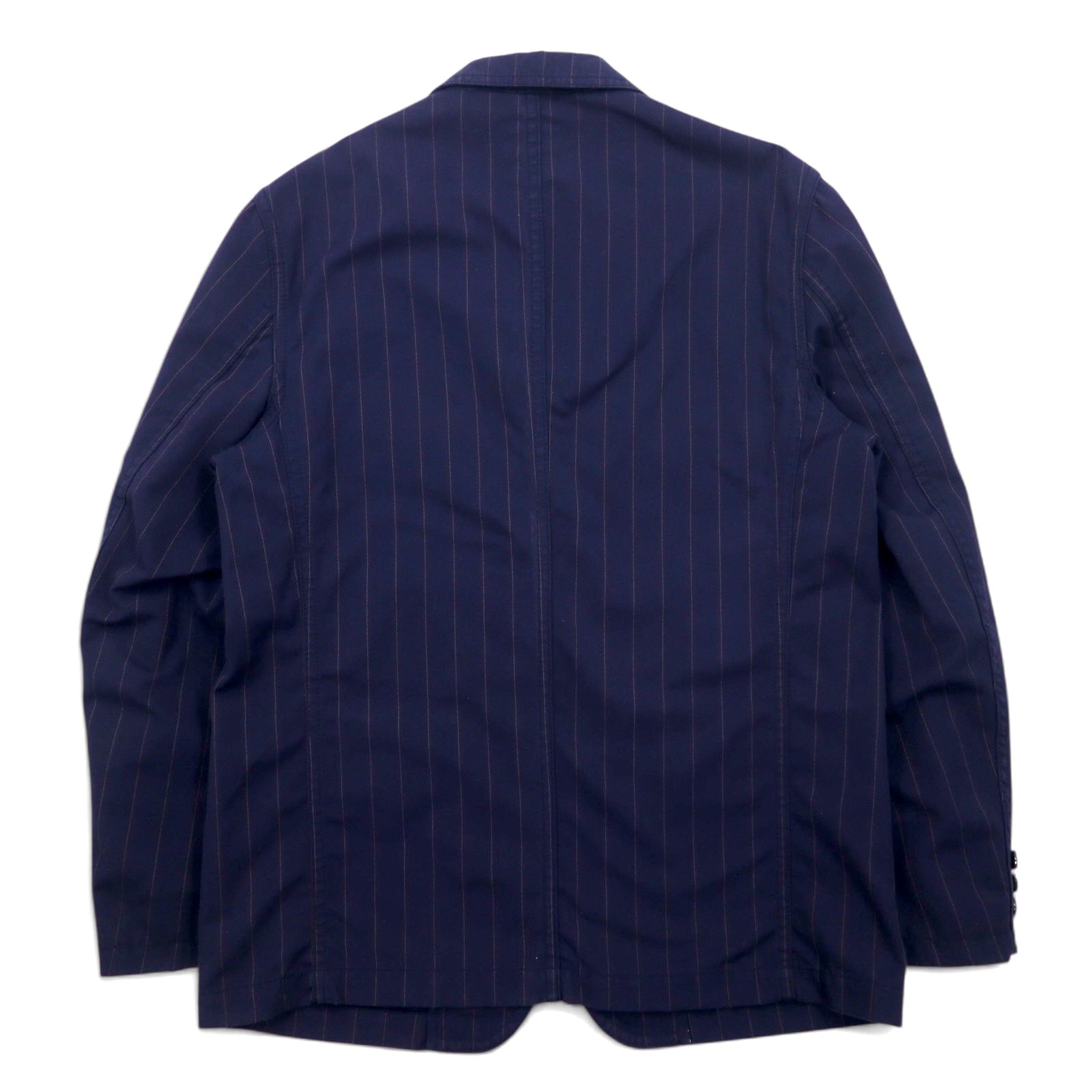 COMME des GARCONS HOMME Giacca sartoriale 3 bottoni M blu navy a righe poliestere cotone HM-J027 Made in Japan