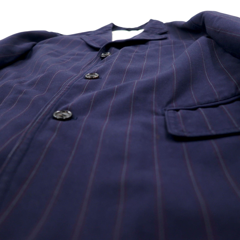 COMME des GARCONS HOMME Giacca sartoriale 3 bottoni M blu navy a righe poliestere cotone HM-J027 Made in Japan