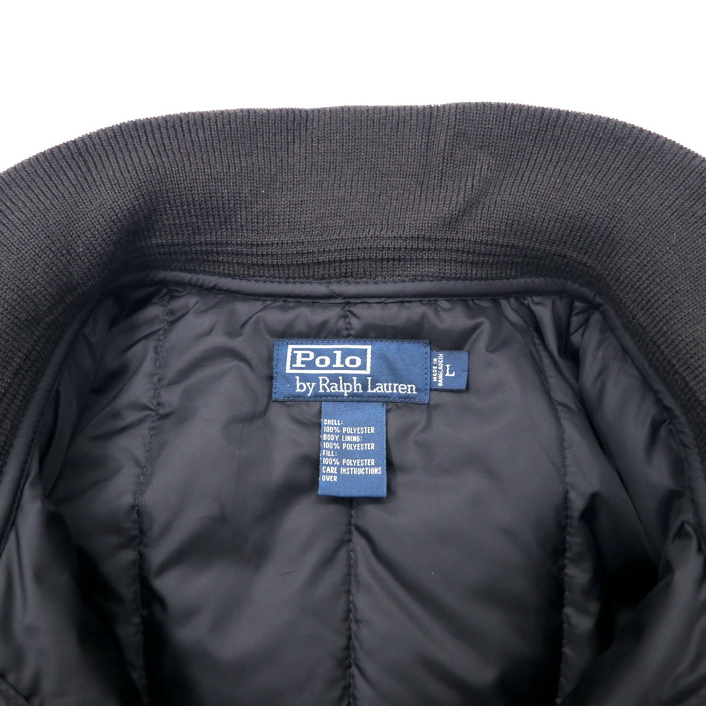 Polo by Ralph Lauren 3WAY ダウンジャケット 中綿 L ブラック ポリエステル キルティングライナー着脱式 パーカー着脱式 TROOPER JACKET