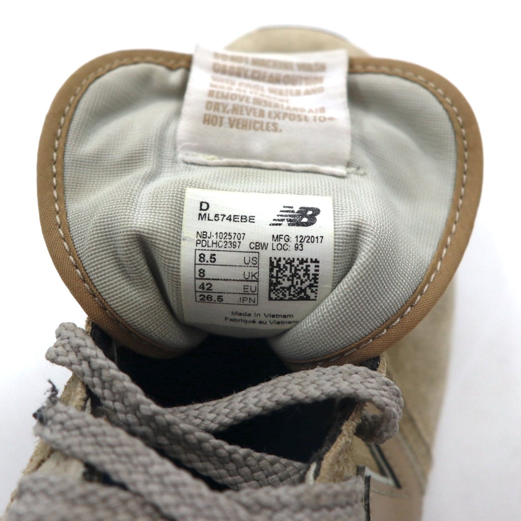 new balance 574 sneakers 26.5cm beige suede ML574EBE